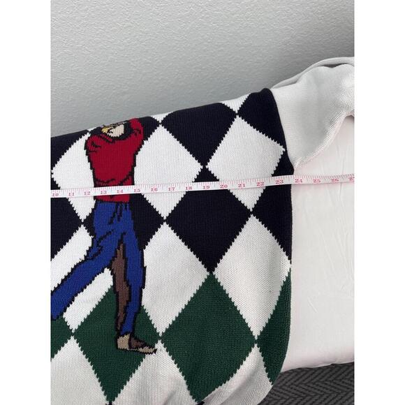 Vintage Jantzen Golf Sweater Argyle Intarsia Knit Pullover Men’s L Retro 90s - Picture 7 of 8
